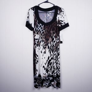 TIANA B. Leopard Print A-Line Dress Size 8